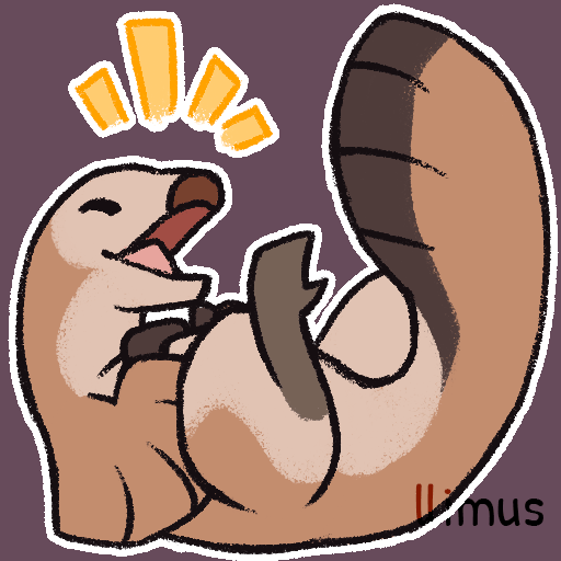 Mononykus Laugh Sticker A small, feathered dinosaur is laying on its back, kicking its feet with hearty laughter.